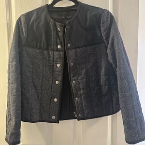 J. Crew Black and Gray Bomber Jacket